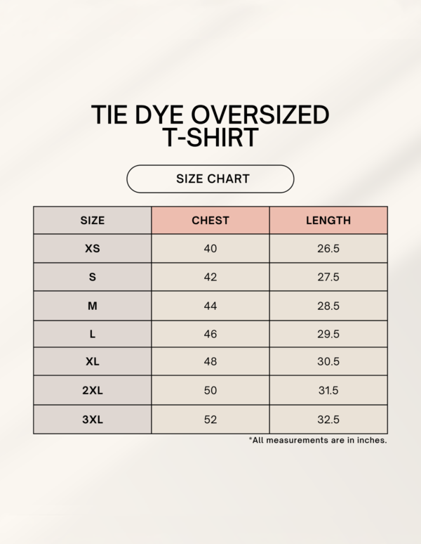 1750499661sizechart.png Unisex Tie Dye Oversized T-Shirt