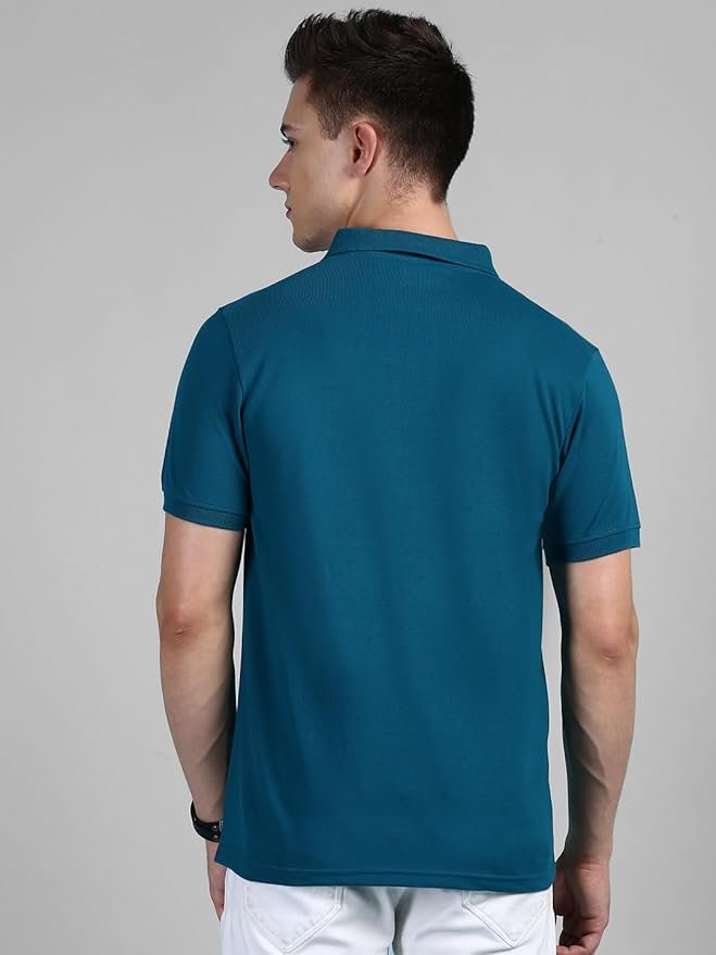 Lux Cozi Men Cotton Regular Fit Polo Neck Half Sleeve Solid Casual T-Shirt with Chest Pocket | Pack of 2 (Copy) (Copy) (Copy)