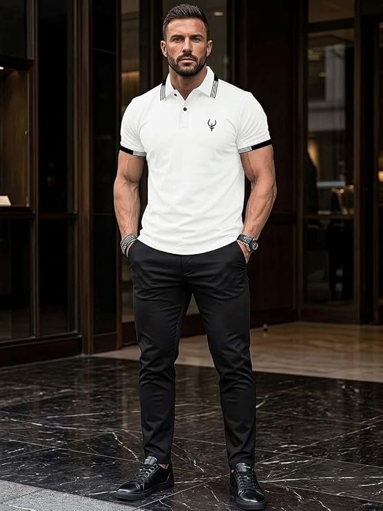 Lymio Polo T Shirt for Men || T Shirt for Man || Collar T Shirt Style Men (Packs Also Available) (Polo-40-43) (Copy) (Copy)