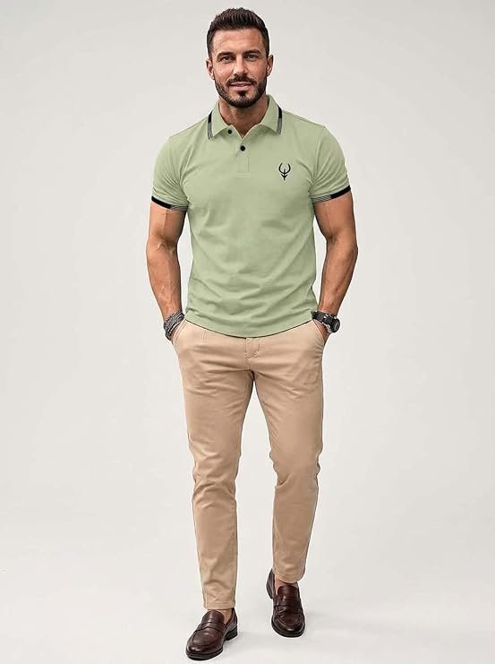 Lymio Polo T Shirt for Men || T Shirt for Man || Collar T Shirt Style Men (Packs Also Available) (Polo-40-43)
